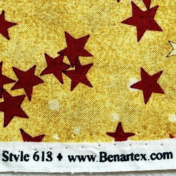 Peaceful Journey Quilting Fabric - Red & Gold Stars - Benartex - 2.5 yards - Picture 5 of 5